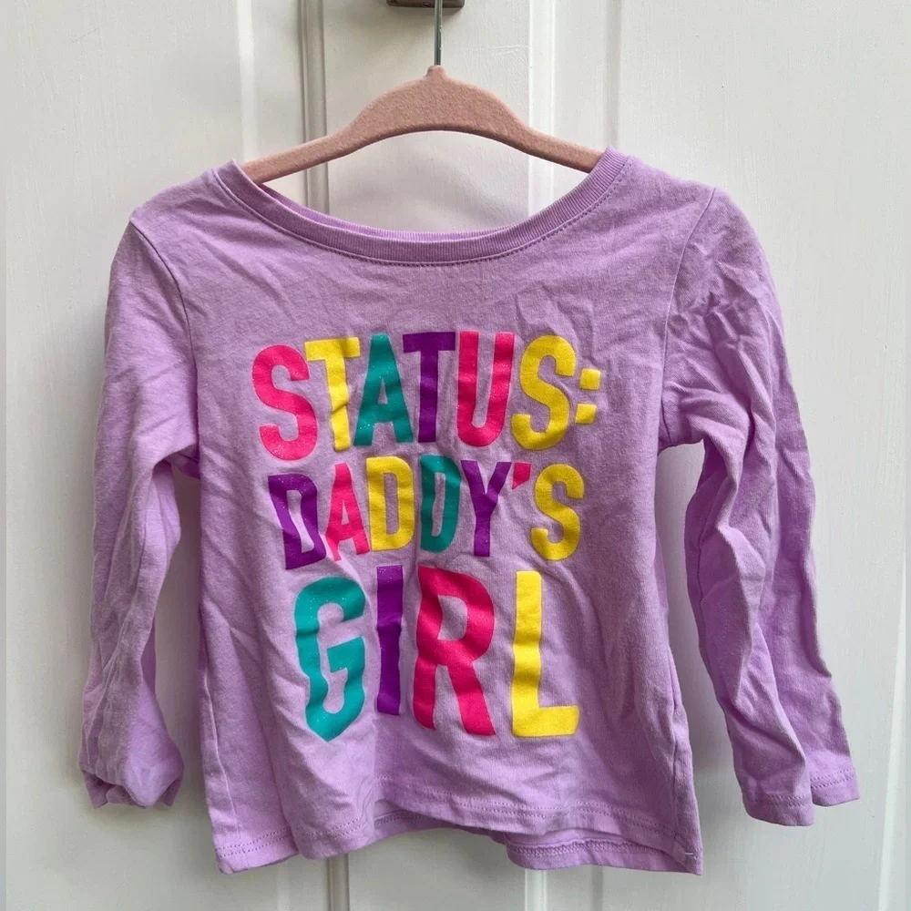 The Children’s Place 18-24M Purple Status: Daddy’s Girl Long Sleeve Blouse Top